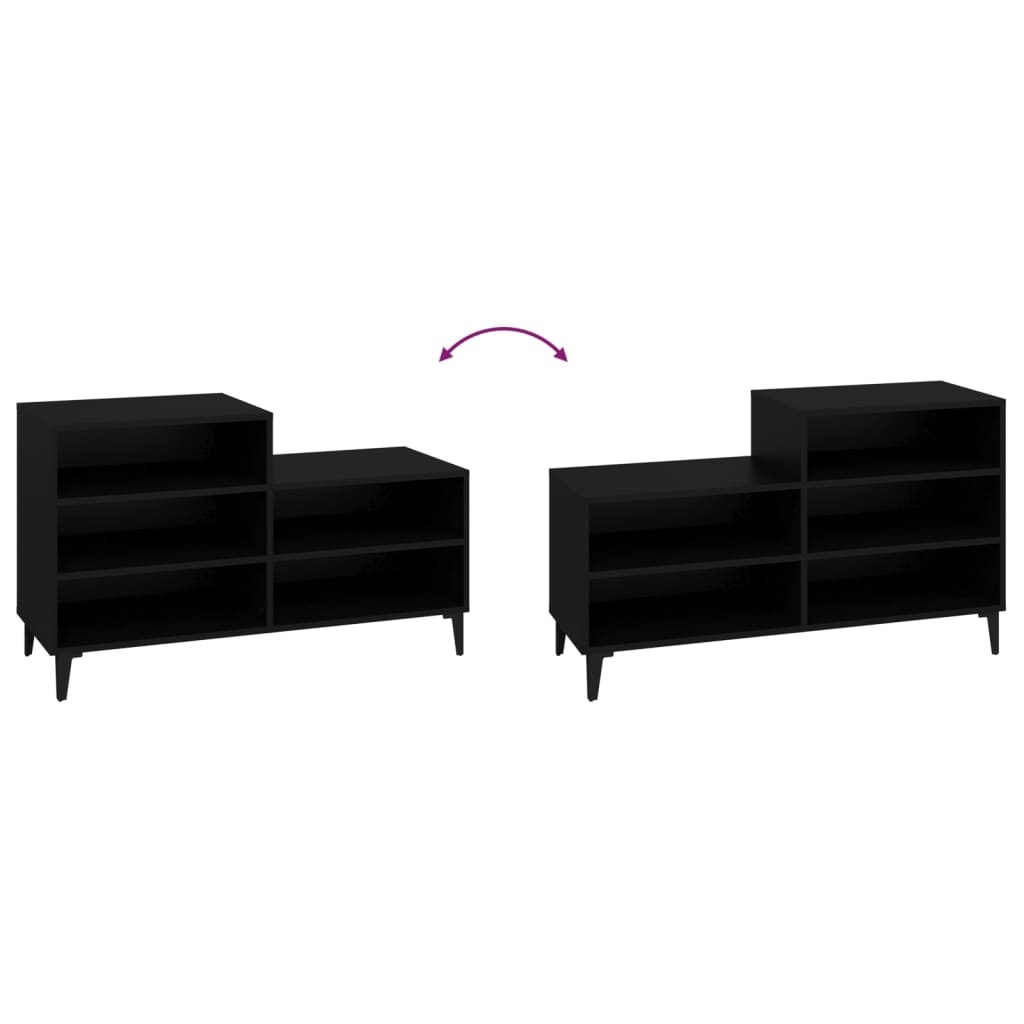 VidaXL Schoenenkast 102x36x60 cm bewerkt hout zwart