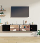 VidaXL Wandkasten 2 st 80x30x30 cm massief grenenhout zwart