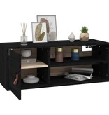 VidaXL Wandkasten 2 st 80x30x30 cm massief grenenhout zwart