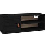 VidaXL Wandkast 80x30x30 cm massief grenenhout zwart