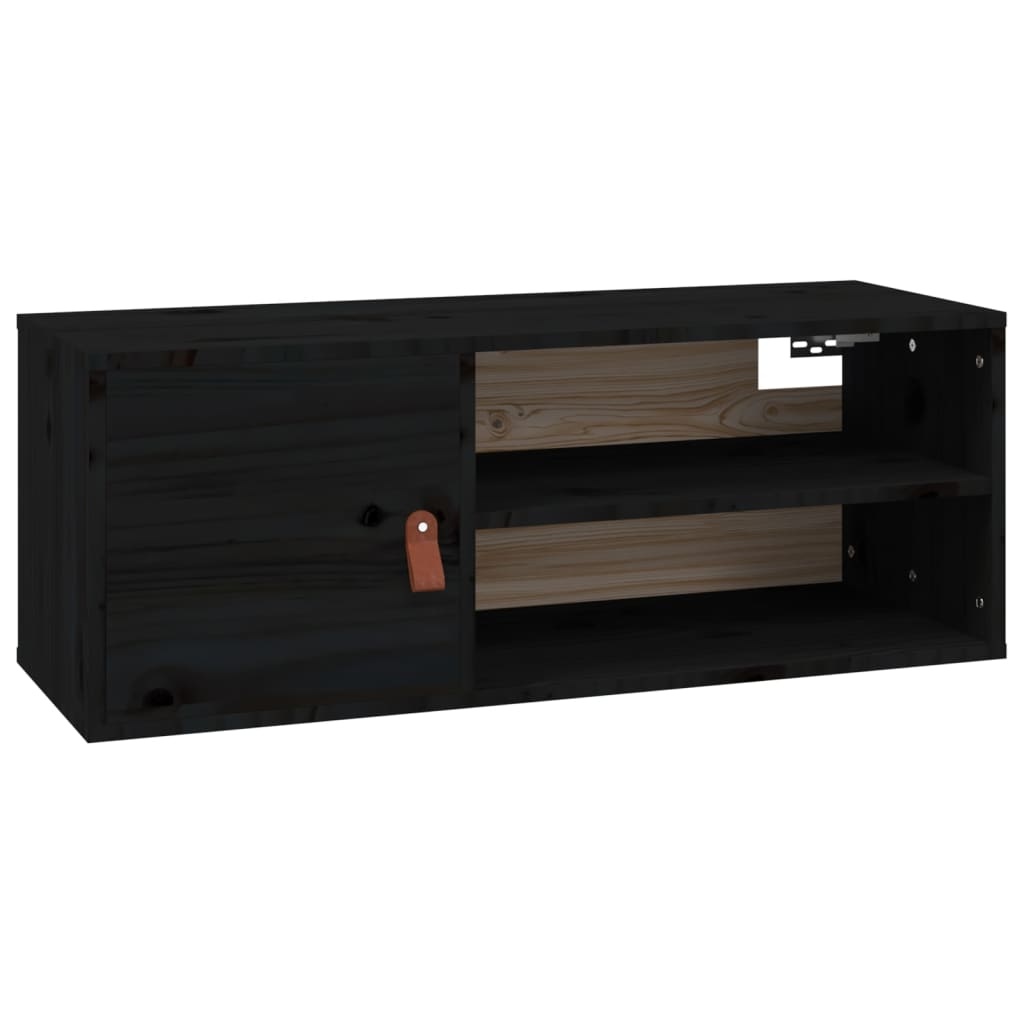 VidaXL Wandkast 80x30x30 cm massief grenenhout zwart