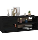 VidaXL Wandkast 80x30x30 cm massief grenenhout zwart