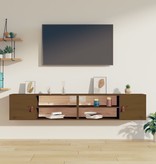 VidaXL Wandkasten 2 st 80x30x30 cm massief grenenhout honingbruin