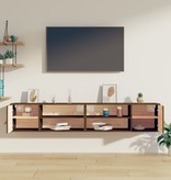 VidaXL Wandkasten 2 st 80x30x30 cm massief grenenhout honingbruin