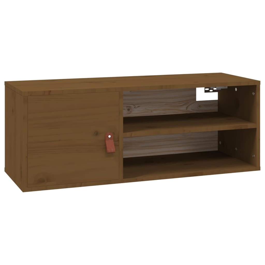 VidaXL Wandkast 80x30x30 cm massief grenenhout honingbruin
