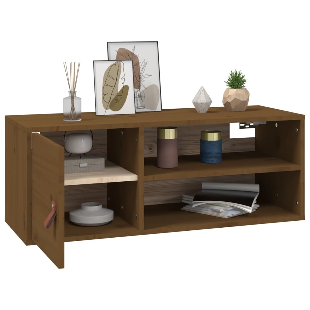 VidaXL Wandkast 80x30x30 cm massief grenenhout honingbruin