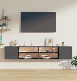 VidaXL Wandkasten 2 st 80x30x30 cm massief grenenhout grijs