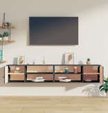 VidaXL Wandkasten 2 st 80x30x30 cm massief grenenhout grijs