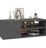 VidaXL Wandkasten 2 st 80x30x30 cm massief grenenhout grijs