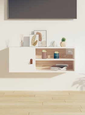 VidaXL Wandkast 80x30x30 cm massief grenenhout wit
