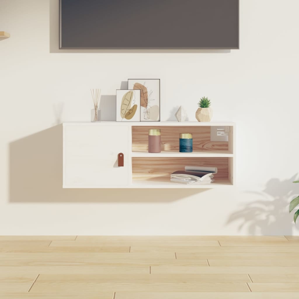 VidaXL Wandkast 80x30x30 cm massief grenenhout wit