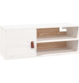 vidaXL Wandkast 80x30x30 cm massief grenenhout wit