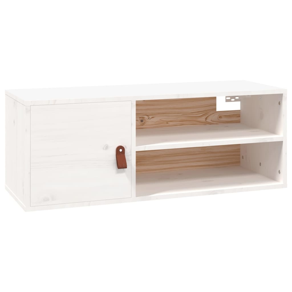 vidaXL Wandkast 80x30x30 cm massief grenenhout wit