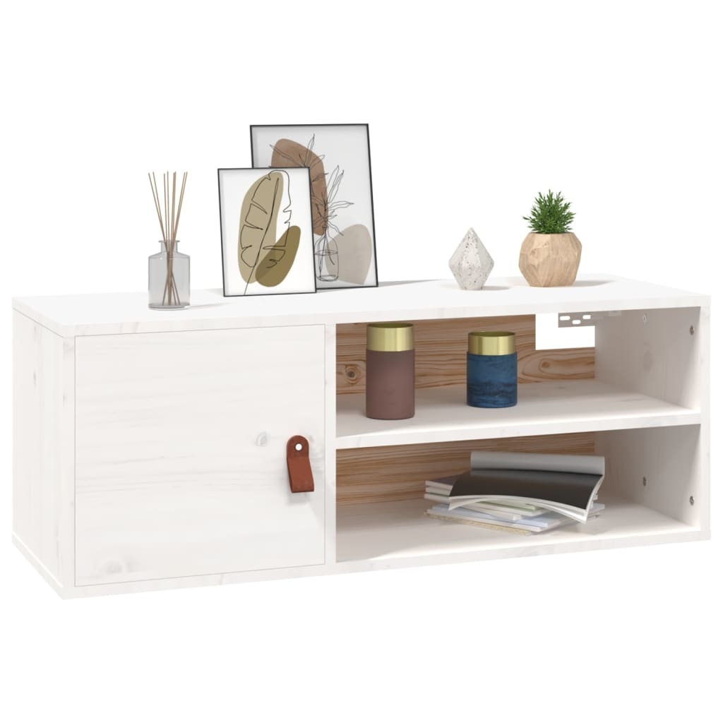 VidaXL Wandkast 80x30x30 cm massief grenenhout wit