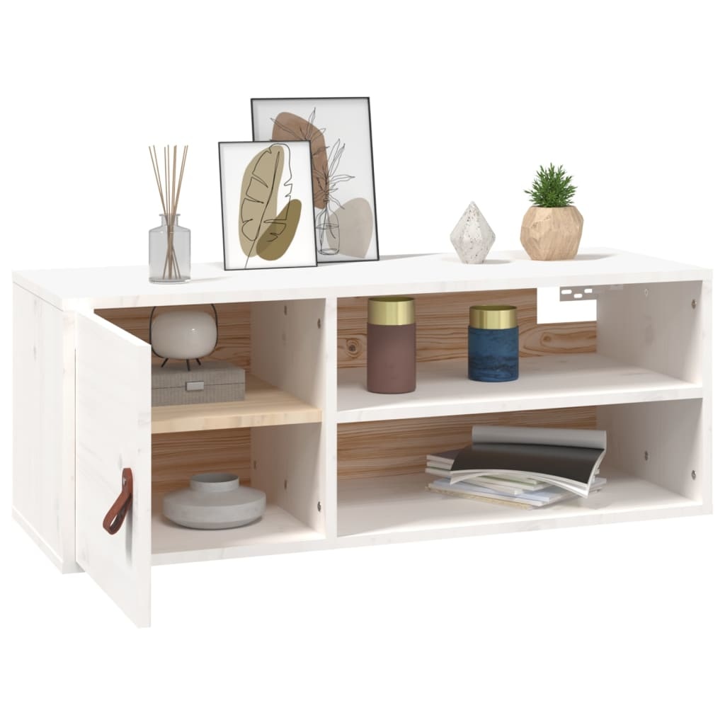 VidaXL Wandkast 80x30x30 cm massief grenenhout wit