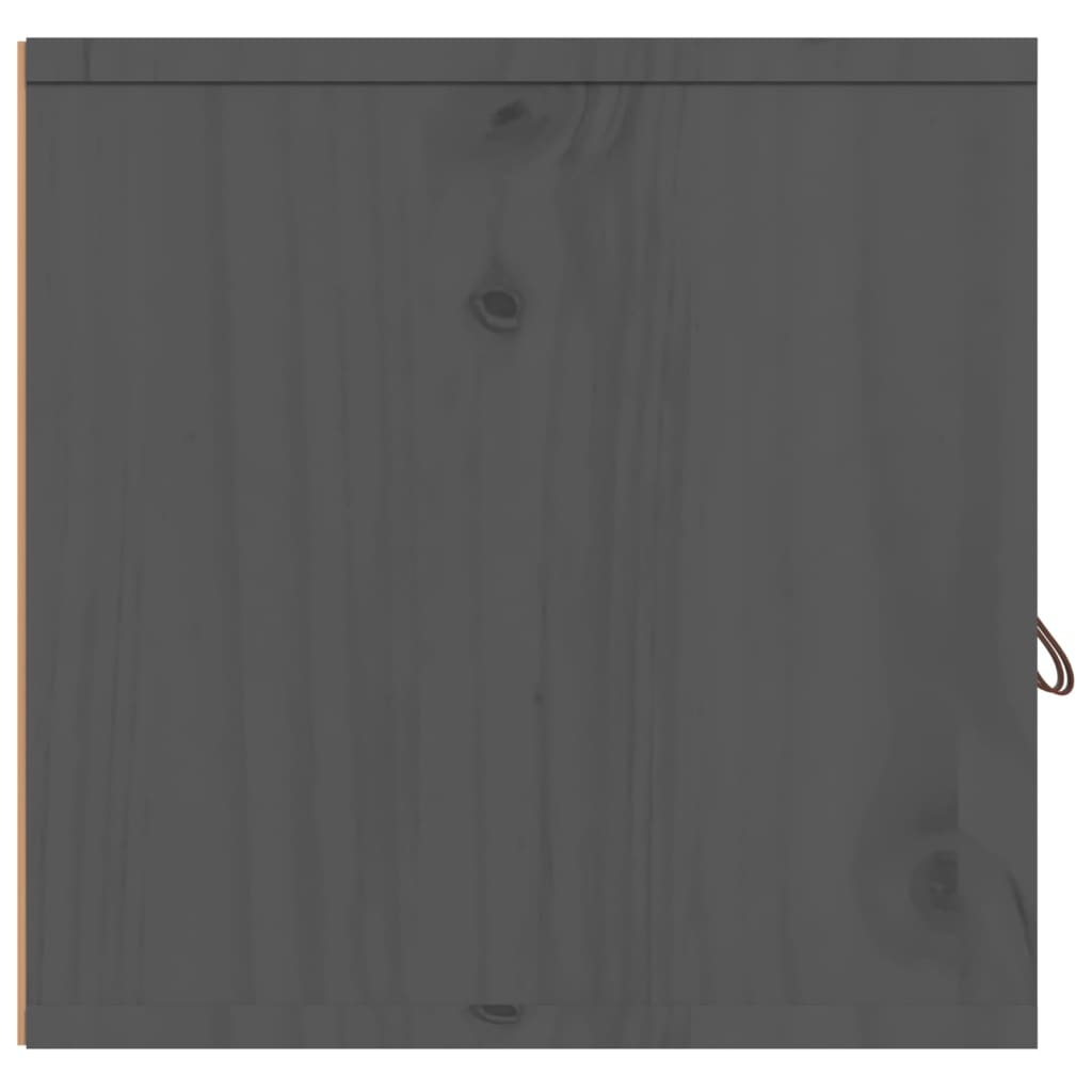vidaXL Wandkasten 2 st 80x30x30 cm massief grenenhout grijs