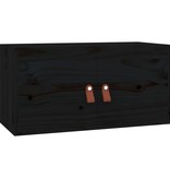 vidaXL Wandkasten 2 st 60x30x30 cm massief grenenhout zwart