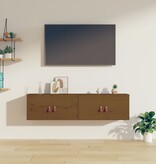 VidaXL Wandkasten 2 st 60x30x30 cm massief grenenhout honingbruin