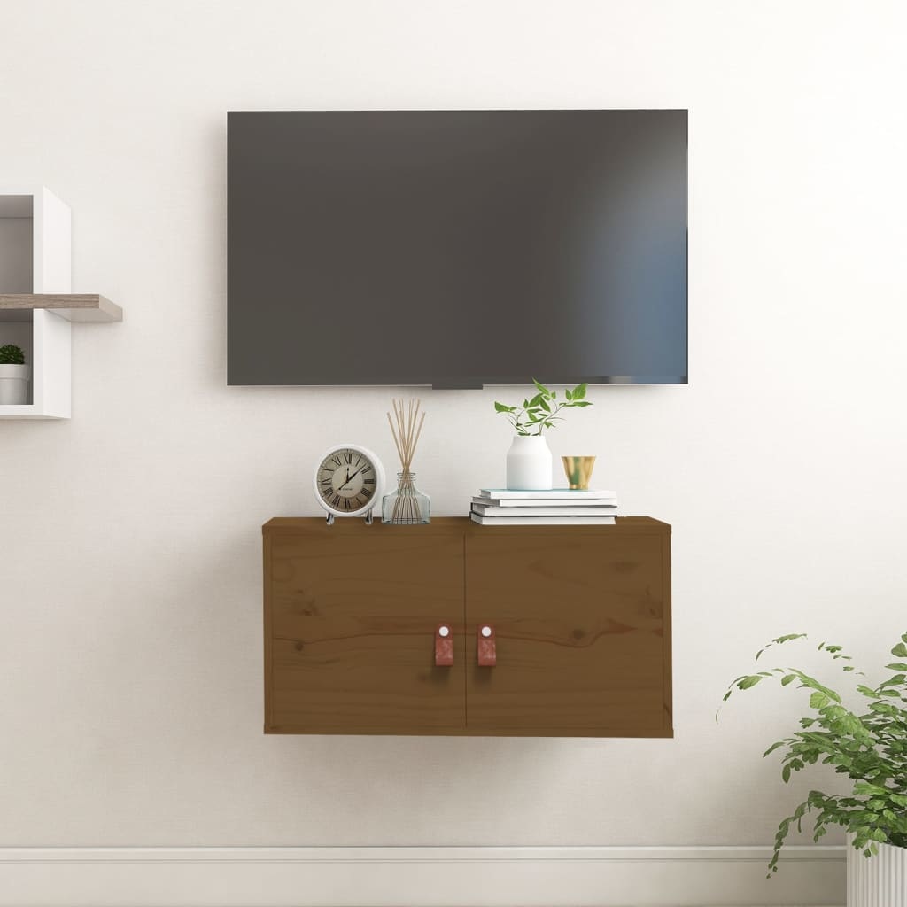 VidaXL Wandkast 60x30x30 cm massief grenenhout honingbruin