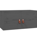 VidaXL Wandkasten 2 st 60x30x30 cm massief grenenhout grijs