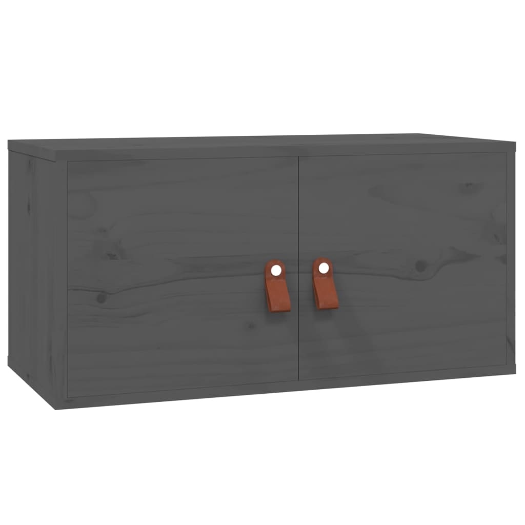 VidaXL Wandkasten 2 st 60x30x30 cm massief grenenhout grijs