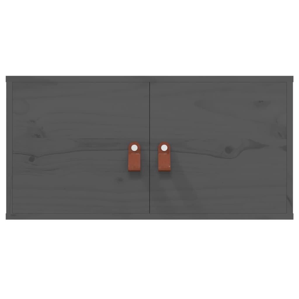 VidaXL Wandkasten 2 st 60x30x30 cm massief grenenhout grijs