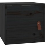 VidaXL Wandkasten 2 st 31,5x30x30 cm massief grenenhout zwart