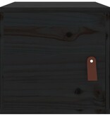 VidaXL Wandkasten 2 st 31,5x30x30 cm massief grenenhout zwart