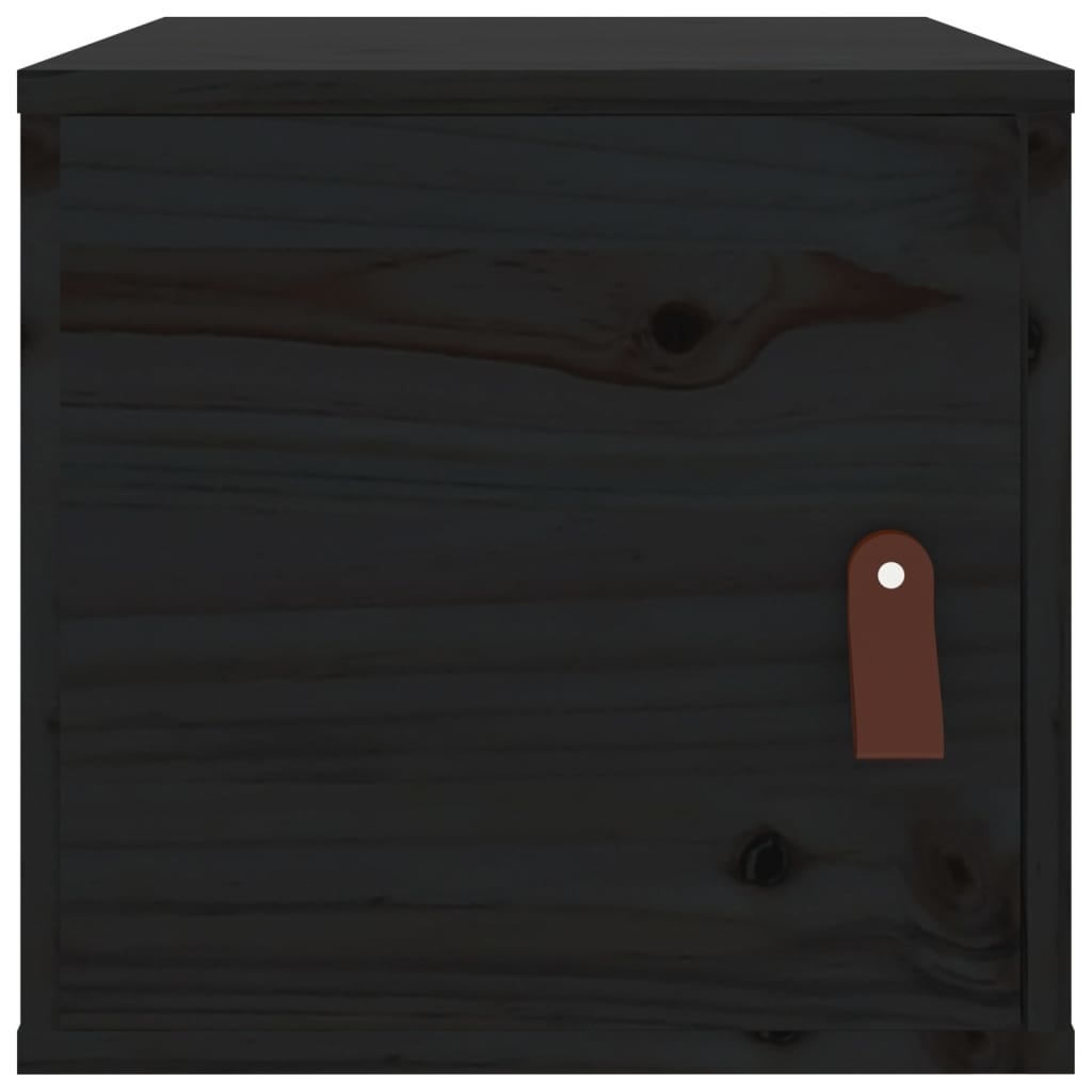VidaXL Wandkasten 2 st 31,5x30x30 cm massief grenenhout zwart