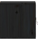 VidaXL Wandkasten 2 st 31,5x30x30 cm massief grenenhout zwart
