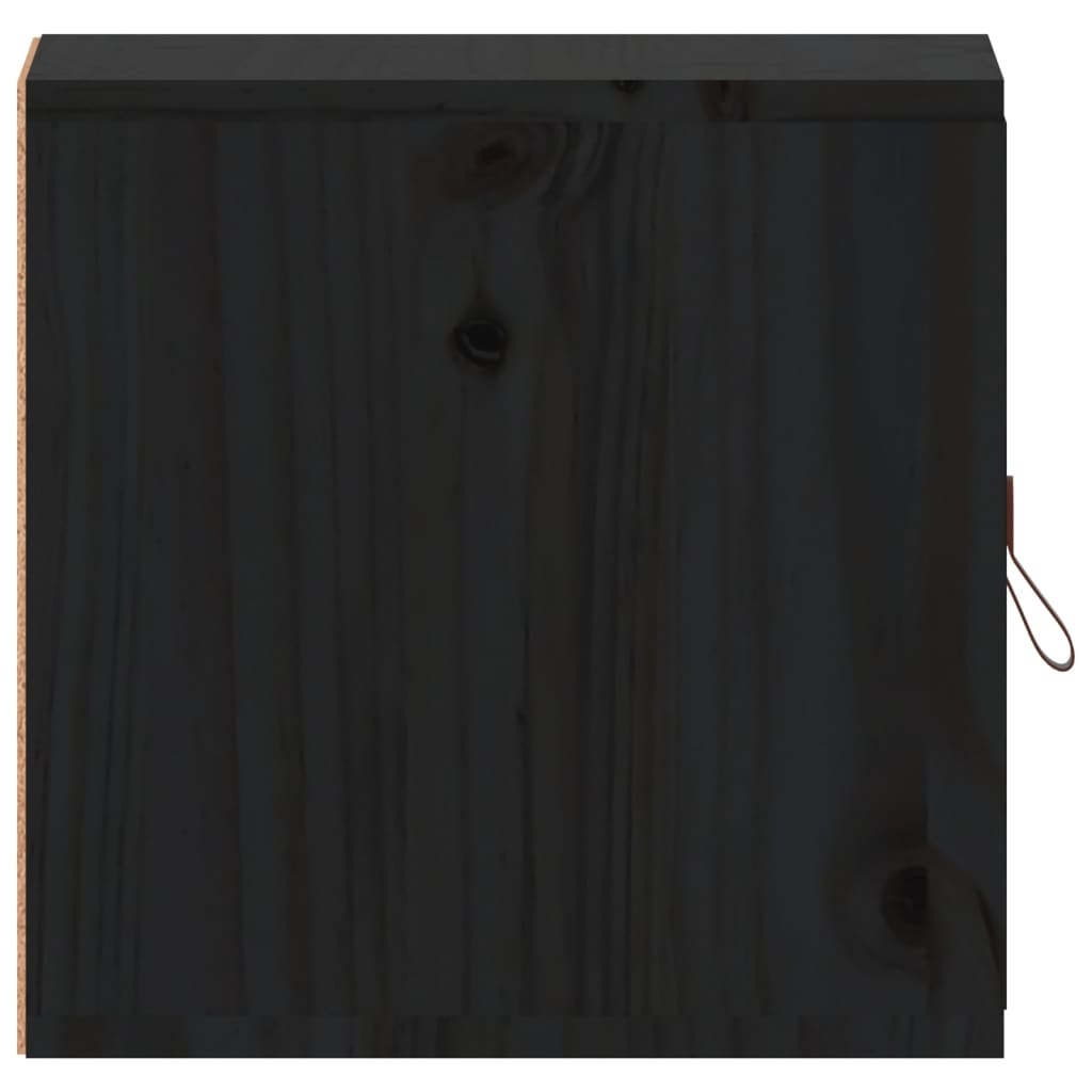 vidaXL Wandkasten 2 st 31,5x30x30 cm massief grenenhout zwart