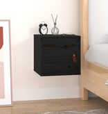 VidaXL Wandkast 31,5x30x30 cm massief grenenhout zwart