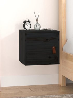 VidaXL Wandkast 31,5x30x30 cm massief grenenhout zwart