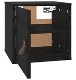 VidaXL Wandkast 31,5x30x30 cm massief grenenhout zwart