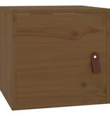 VidaXL Wandkasten 2 st 31,5x30x30 cm massief grenenhout honingbruin