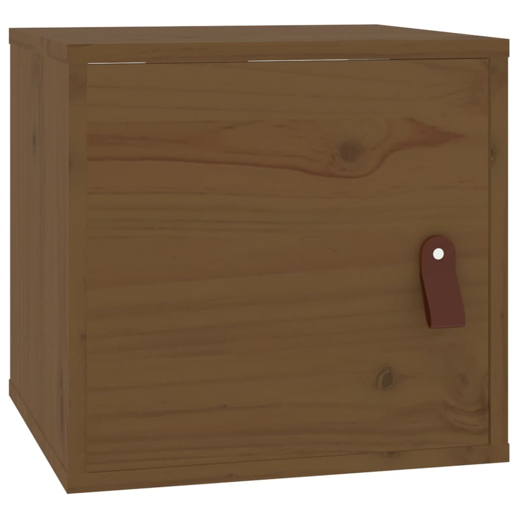 VidaXL Wandkasten 2 st 31,5x30x30 cm massief grenenhout honingbruin