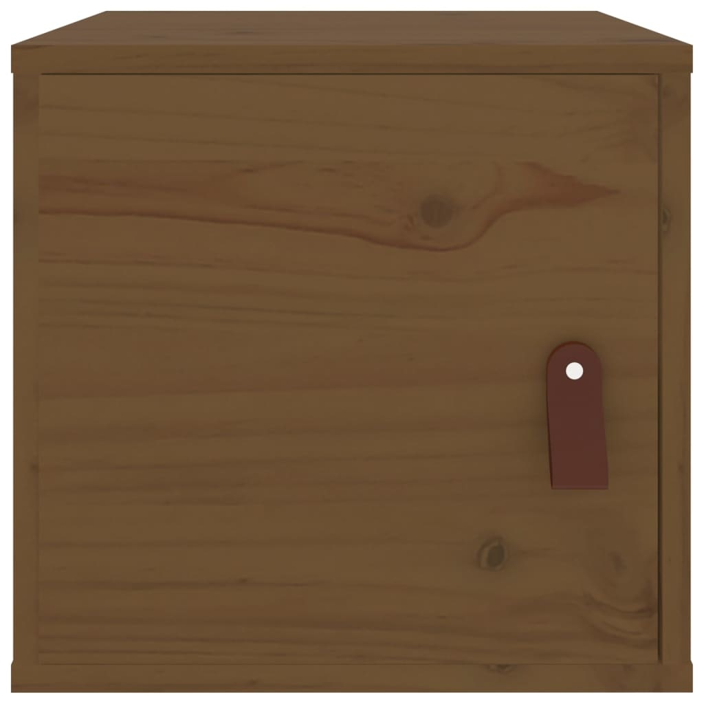 VidaXL Wandkasten 2 st 31,5x30x30 cm massief grenenhout honingbruin