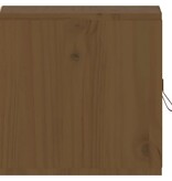 vidaXL Wandkasten 2 st 31,5x30x30 cm massief grenenhout honingbruin