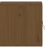 VidaXL Wandkasten 2 st 31,5x30x30 cm massief grenenhout honingbruin