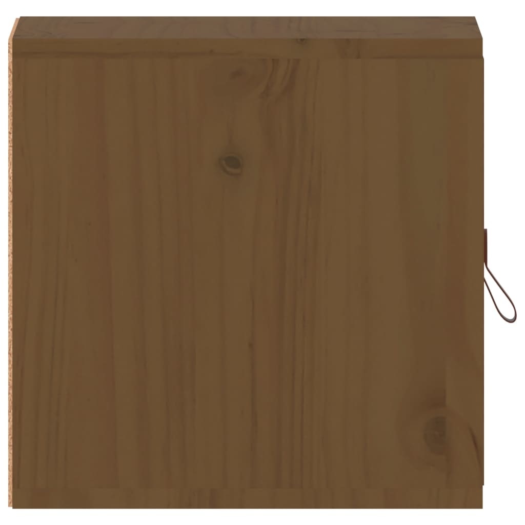 vidaXL Wandkasten 2 st 31,5x30x30 cm massief grenenhout honingbruin