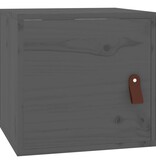 VidaXL Wandkasten 2 st 31,5x30x30 cm massief grenenhout grijs