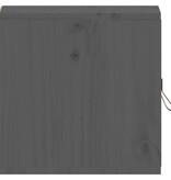 vidaXL Wandkasten 2 st 31,5x30x30 cm massief grenenhout grijs