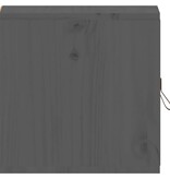 VidaXL Wandkasten 2 st 31,5x30x30 cm massief grenenhout grijs