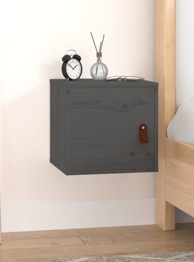 VidaXL Wandkast 31,5x30x30 cm massief grenenhout grijs