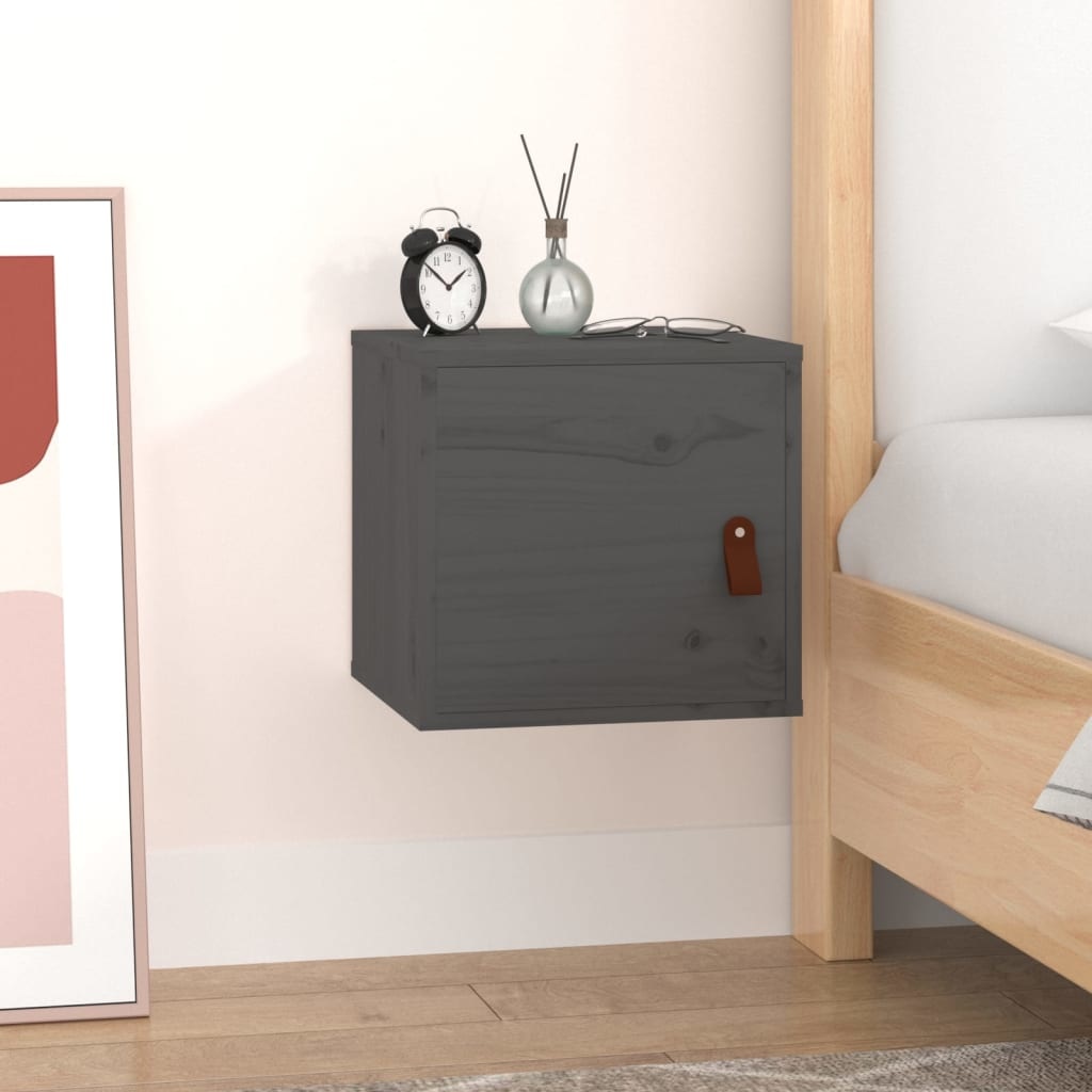 VidaXL Wandkast 31,5x30x30 cm massief grenenhout grijs