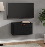 VidaXL Wandkast 60x30x35 cm massief grenenhout zwart