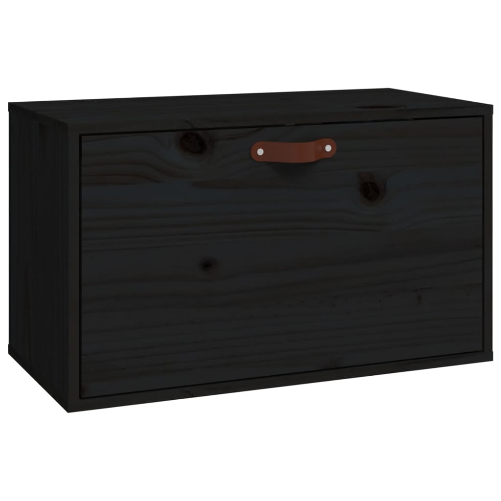 VidaXL Wandkast 60x30x35 cm massief grenenhout zwart