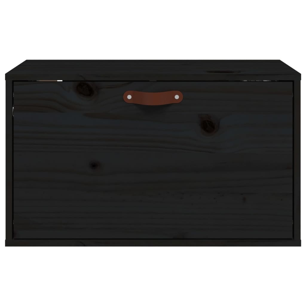VidaXL Wandkast 60x30x35 cm massief grenenhout zwart