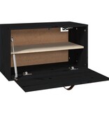 VidaXL Wandkast 60x30x35 cm massief grenenhout zwart