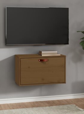VidaXL Wandkast 60x30x35 cm massief grenenhout honingbruin